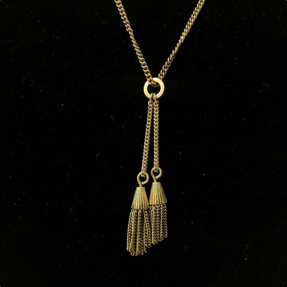 J. Crew Gold Tone Fringe Tassel Chain Long Necklace Women Jewelry - Picture 2 of 7